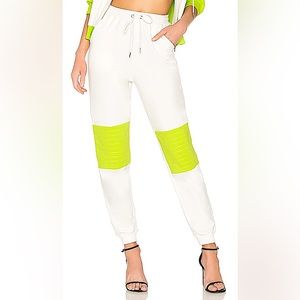 I.am.Gia Chyna Track Pant in Green & White